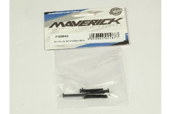 Maverick RC BUTTON HEAD SCREW 3X26mm (6PCS)