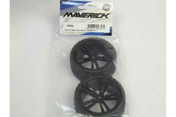 Maverick RC MOUNTED WHEEL AND TYRE SET (XB/REAR/2PCS)
