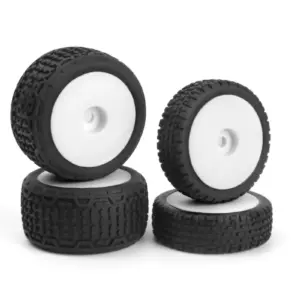 Maverick RC Sidebar Buggy Wheel/Tyre Set (White/Front/Rear)