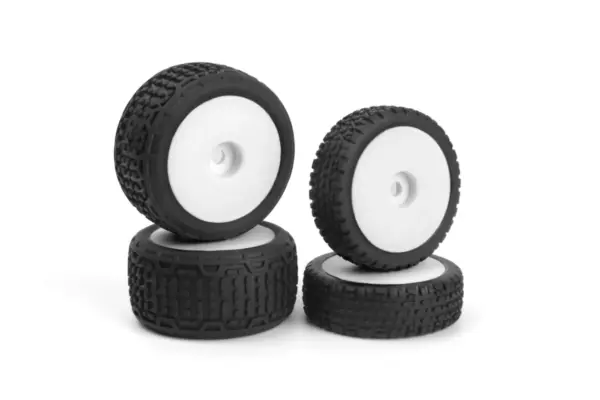 Maverick RC Sidebar Buggy Wheel/Tyre Set (White/Front/Rear)