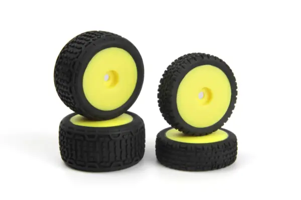 Maverick RC Sidebar Buggy Wheel/Tyre Set (Yellow/Front/Rear)