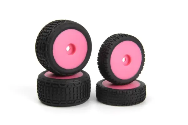 Maverick RC Sidebar Buggy Wheel/Tyre Set (Pink/Front/Rear)
