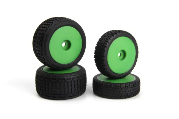 Maverick RC Sidebar Buggy Wheel/Tyre Set (Green/Front/Rear)