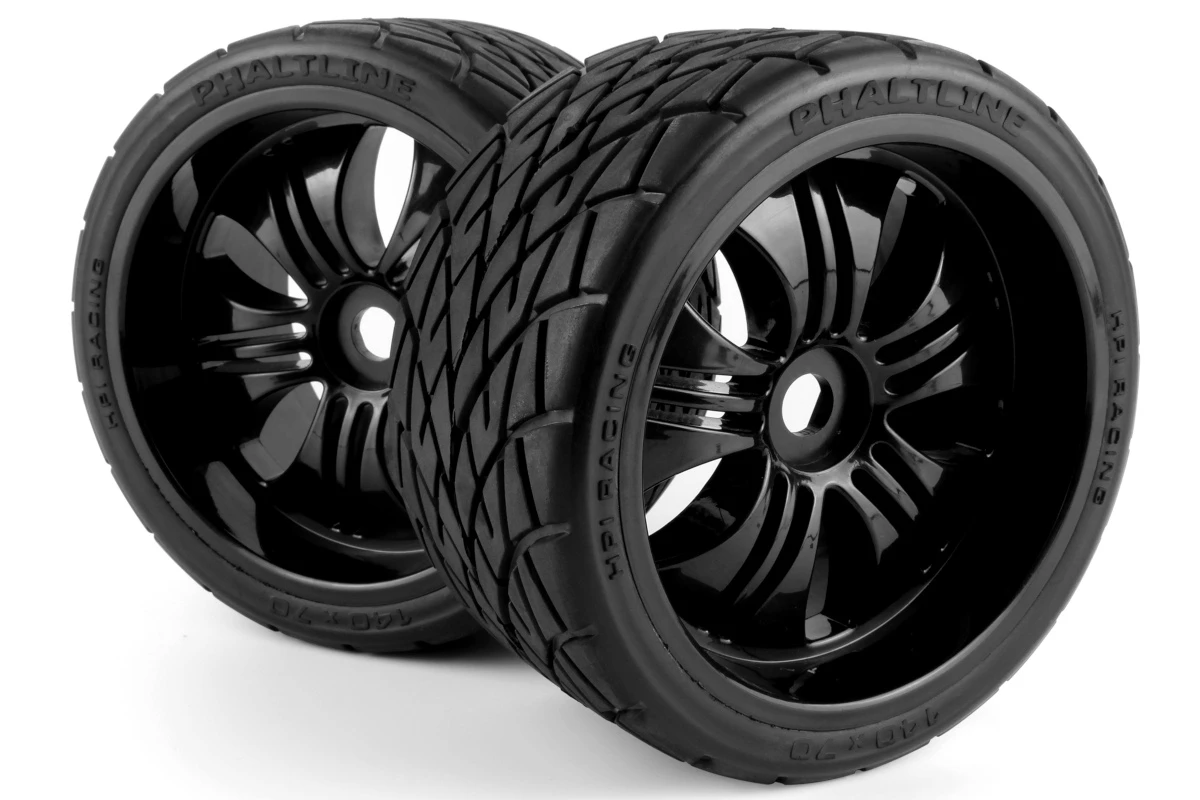 HPI Racing Mounted Phaltline Tire on 3251 Tremor Black Wheel