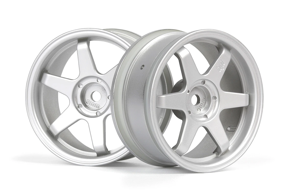 HPI Racing TE37 Wheel 26mm Matte Chrome (3mm Offset) – view 2
