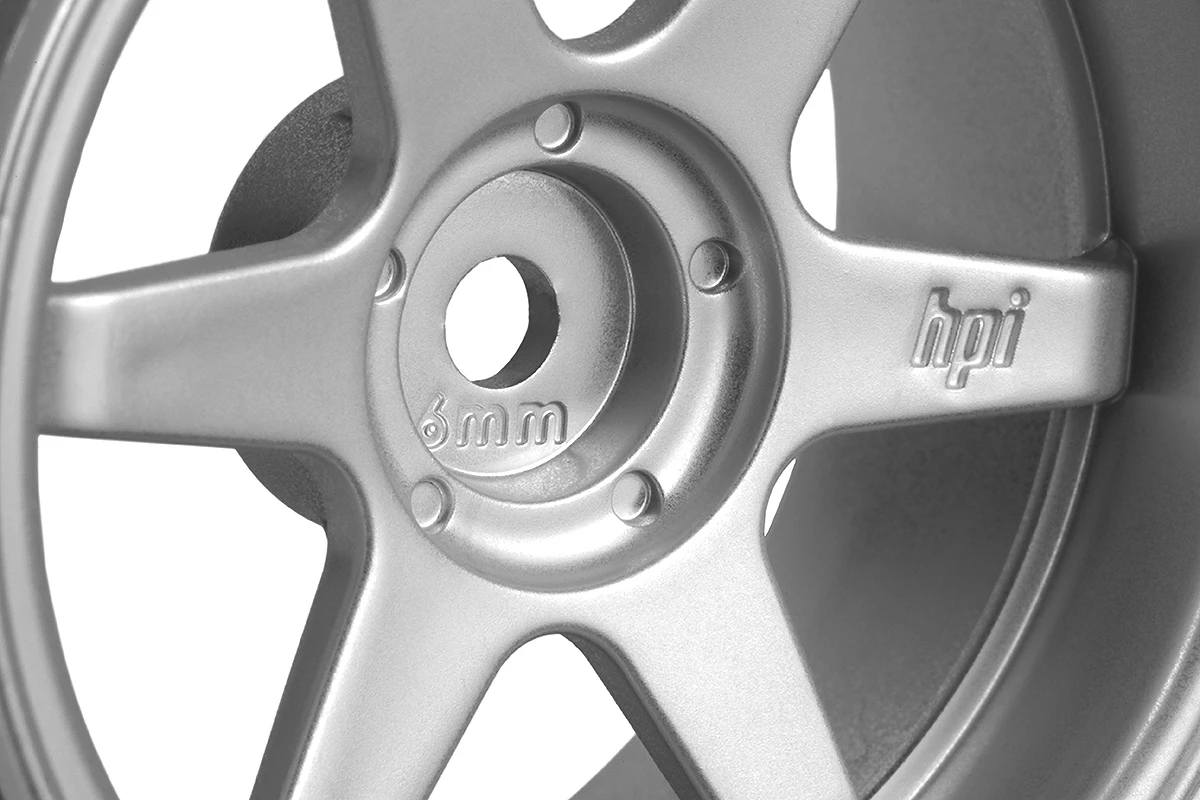 HPI Racing TE37 Wheel 26mm Matte Chrome (6mm Offset) – view 3