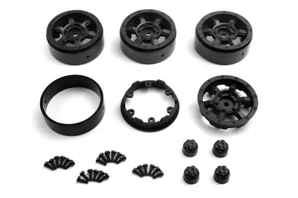 HPI Racing CC-6 Beadlock Wheel 1.3in (Black/4pcs)