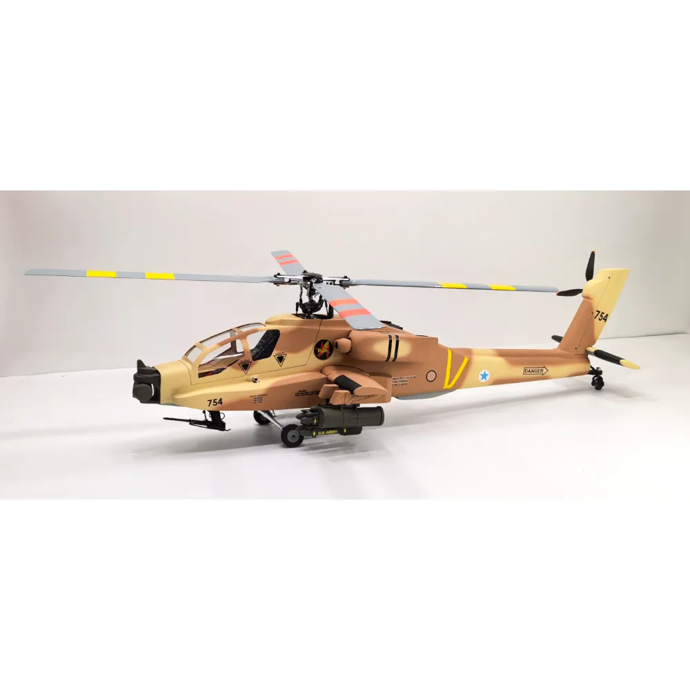 FLISHRC AH-64 Apache (Desert Yellow) RTF Scale RC Helicopter - FL500 V2 500-Class/Size – view 5