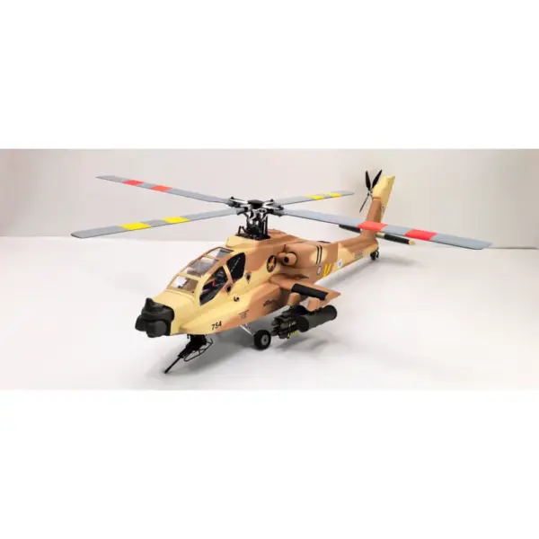 FLISHRC AH-64 Apache (Desert Yellow) RTF Scale RC Helicopter - FL500 V2 500-Class/Size