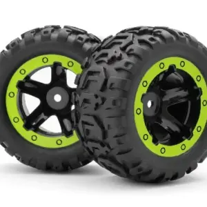 BLACKZON Slyder MT Wheels/Tires Assembled (Black/Green)