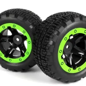 BLACKZON Slyder ST Wheels/Tires Assembled (Black/Green)