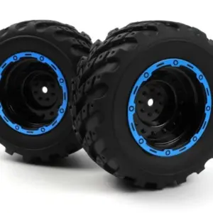 BLACKZON Smyter MT Wheels/Tires Assy (Black/Blue/2pcs)