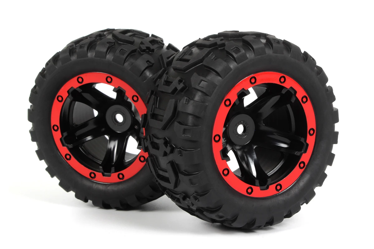 BLACKZON Slyder MT Wheels/Tires Assembled (Black/Red)