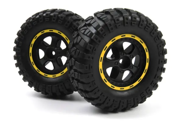 BLACKZON Smyter Desert Wheels/Tires Assembled (Yellow/2pcs)