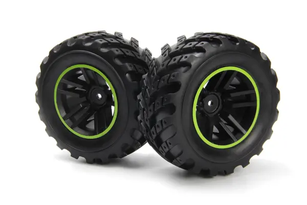 BLACKZON Spryte Wheels/Tires Assembled (Black/Green)