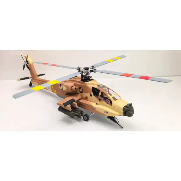 FLISHRC AH-64 Apache (Desert Yellow) RTF Scale RC Helicopter - FL500 V2 500-Class/Size