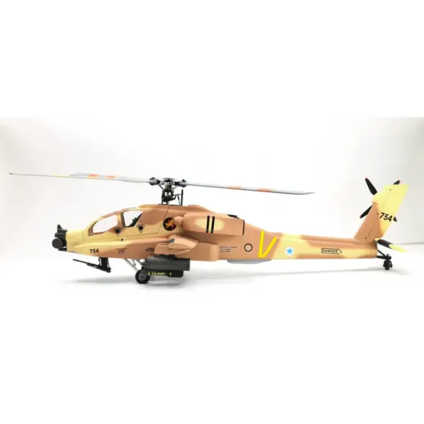 FLISHRC AH-64 Apache (Desert Yellow) RTF Scale RC Helicopter - FL500 V2 500-Class/Size