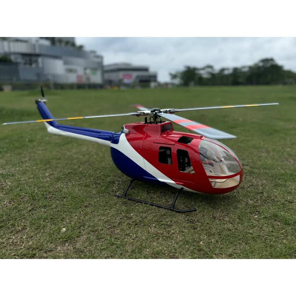 FLISHRC BO105 (Red&Blue&White) RTF FL500 V2 500 Class/Size Scale RC Helicopter – view 3