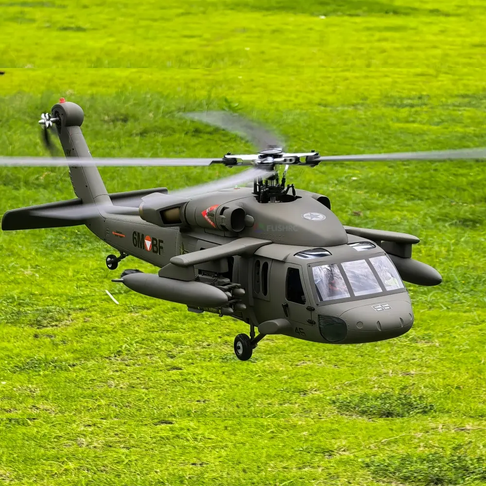 FLISHRC UH-60 BlackHawk (Olive green) RTF FL500 V2 500 Class/Size Scale RC Helicopter – view 3
