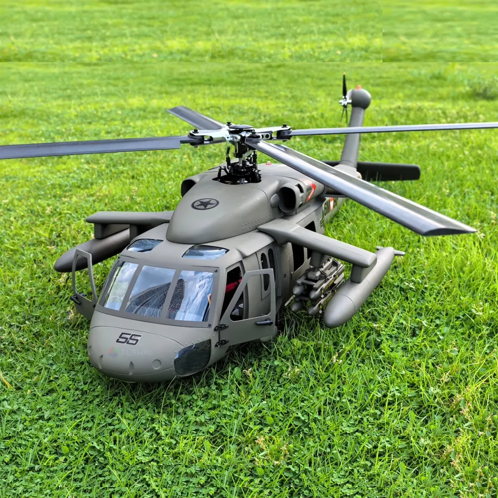 FLISHRC UH-60 BlackHawk (Olive green) RTF FL500 V2 500 Class/Size Scale RC Helicopter – view 4