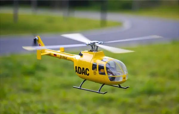Flywing BO-105 RC Helicopter RTR Grey — Repaired Fuselage – view 3