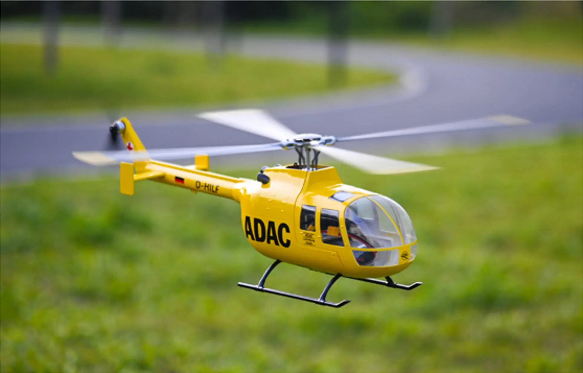 Flywing BO-105 RC Helicopter RTR Grey — Repaired Fuselage – view 3
