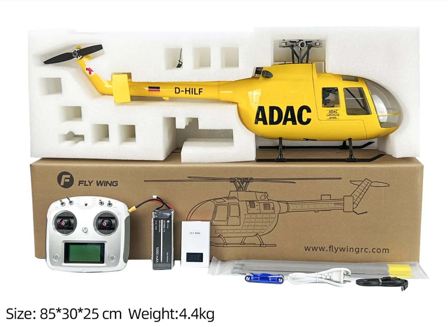 Flywing BO-105 RC Helicopter RTR Grey — Repaired Fuselage – view 10