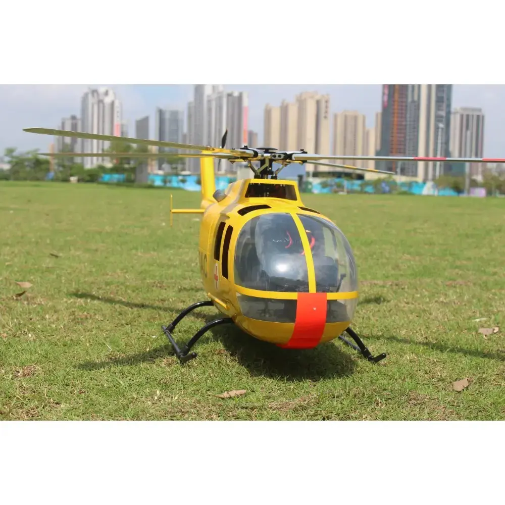 FLISHRC BO105 (Yellow) RTF FL500 V2 500 Class/Size Scale RC Helicopter – view 3