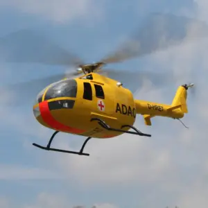 FLISHRC BO105 (Yellow) RTF FL500 V2 500 Class/Size Scale RC Helicopter
