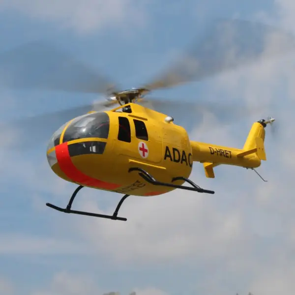 FLISHRC BO105 (Yellow) RTF FL500 V2 500 Class/Size Scale RC Helicopter