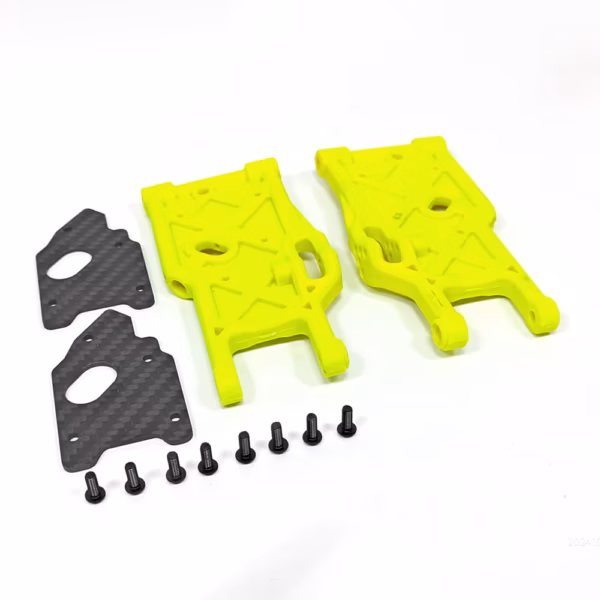 10045K REAR LOWER USPENSION ARM+CARBON FIBER BOARD SET (Yellow)