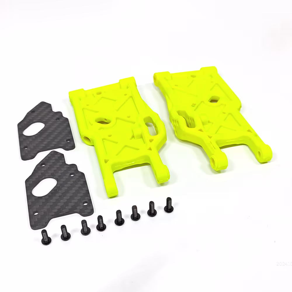 10045K REAR LOWER USPENSION ARM+CARBON FIBER BOARD SET (Yellow)