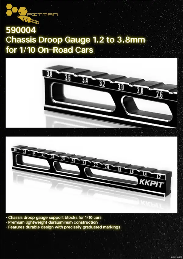 590004 Chassis Droop Gauge 1.2 to 3.8mm for 1/10 On-Road Cars