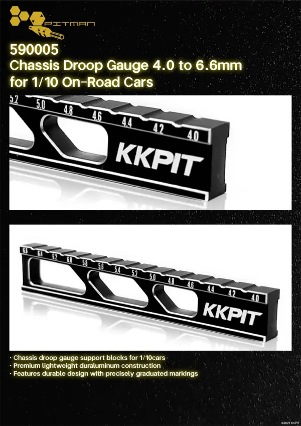 590005 Chassis Droop Gauge 4.0 to 6.6mm for 1/10 On-Road Cars