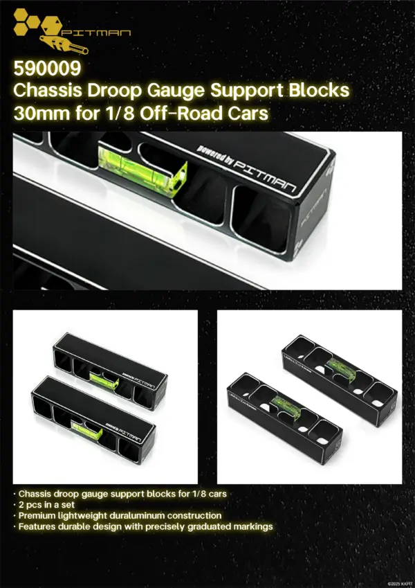 590009 Chassis Droop Gauge Support Blocks 30mm for 1/8 Off-Road Cars