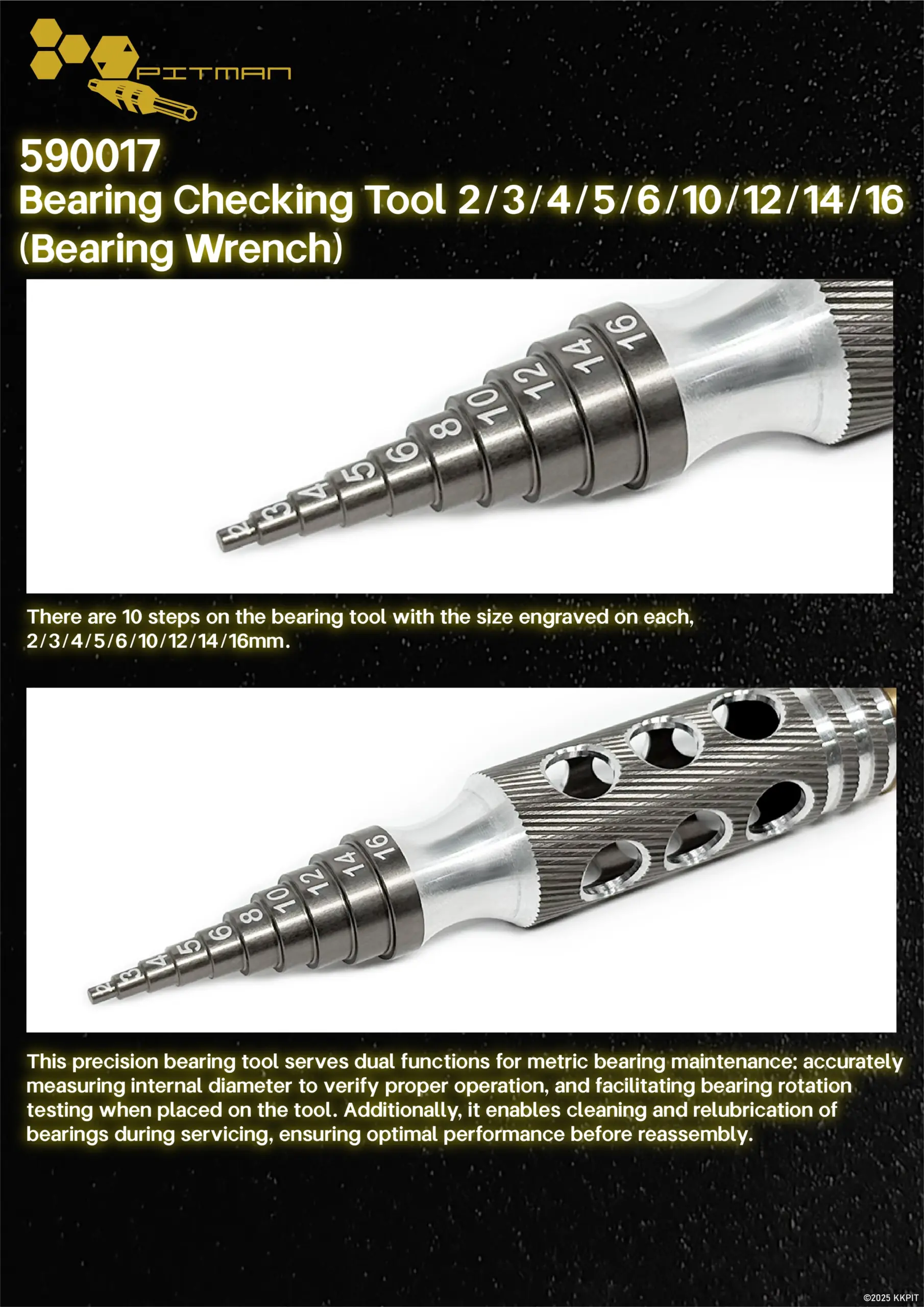 590017 Bearing Checking Tool 2/3/4/5/6/10/12/14/16 （Bearing Wrench ） – view 3