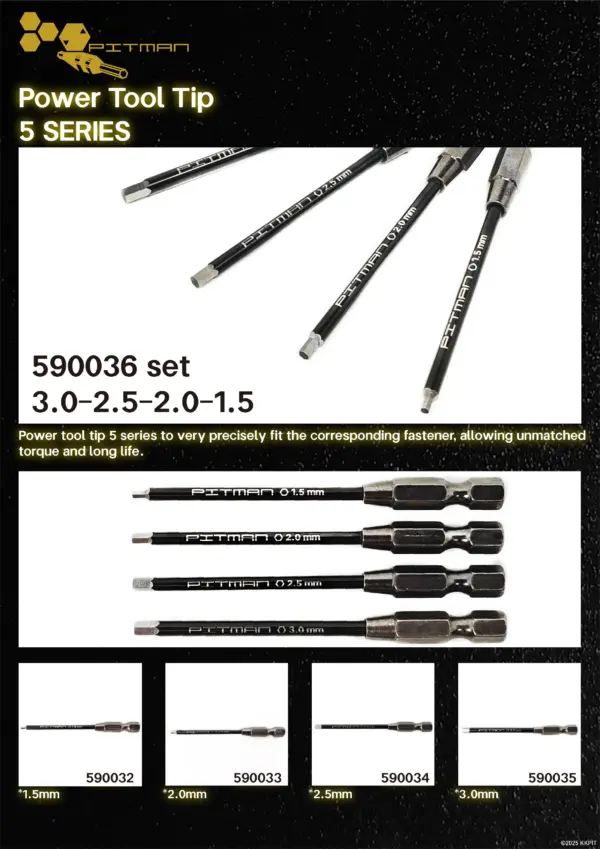 590036 Power Tool Tip 5 SERIES Combo1.5/2.0/2.5/3.0x 88mm