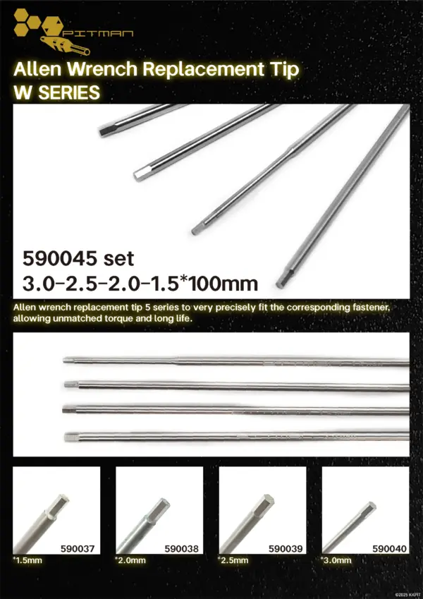 590038 Allen Wrench Replacement Tip W SERIES 2.0x 100 mm