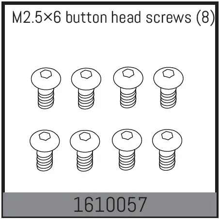 M2.5&times;6 button head screws (8)