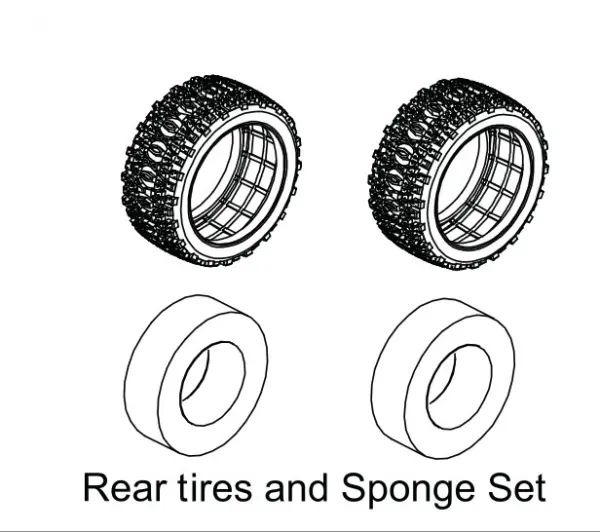 Rear Tire & Sponge Set - Buggy (2)