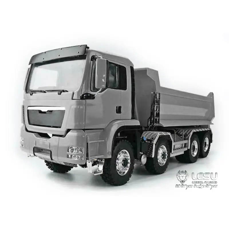 LESU 1/14 8*8 RC Front Hydraulic Dumper Cylinder Truck Tipper Metal DIY Motor Servo Sound and LED Light System ESC