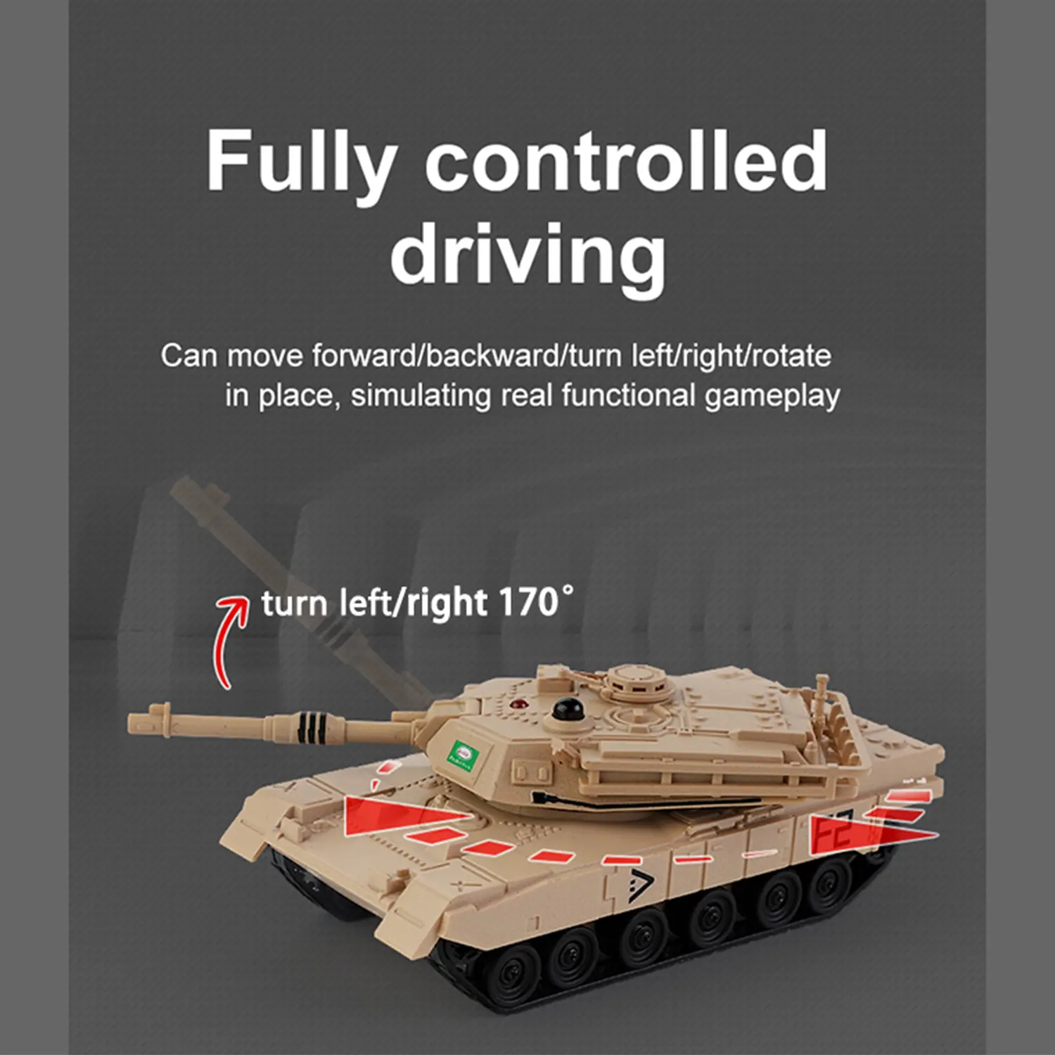 RC Mini Tank RTR Remote Control Battle Tank Toy Gifts for Children Adults Rotate Turret Infrared system 13.5*5.5*4.5CM