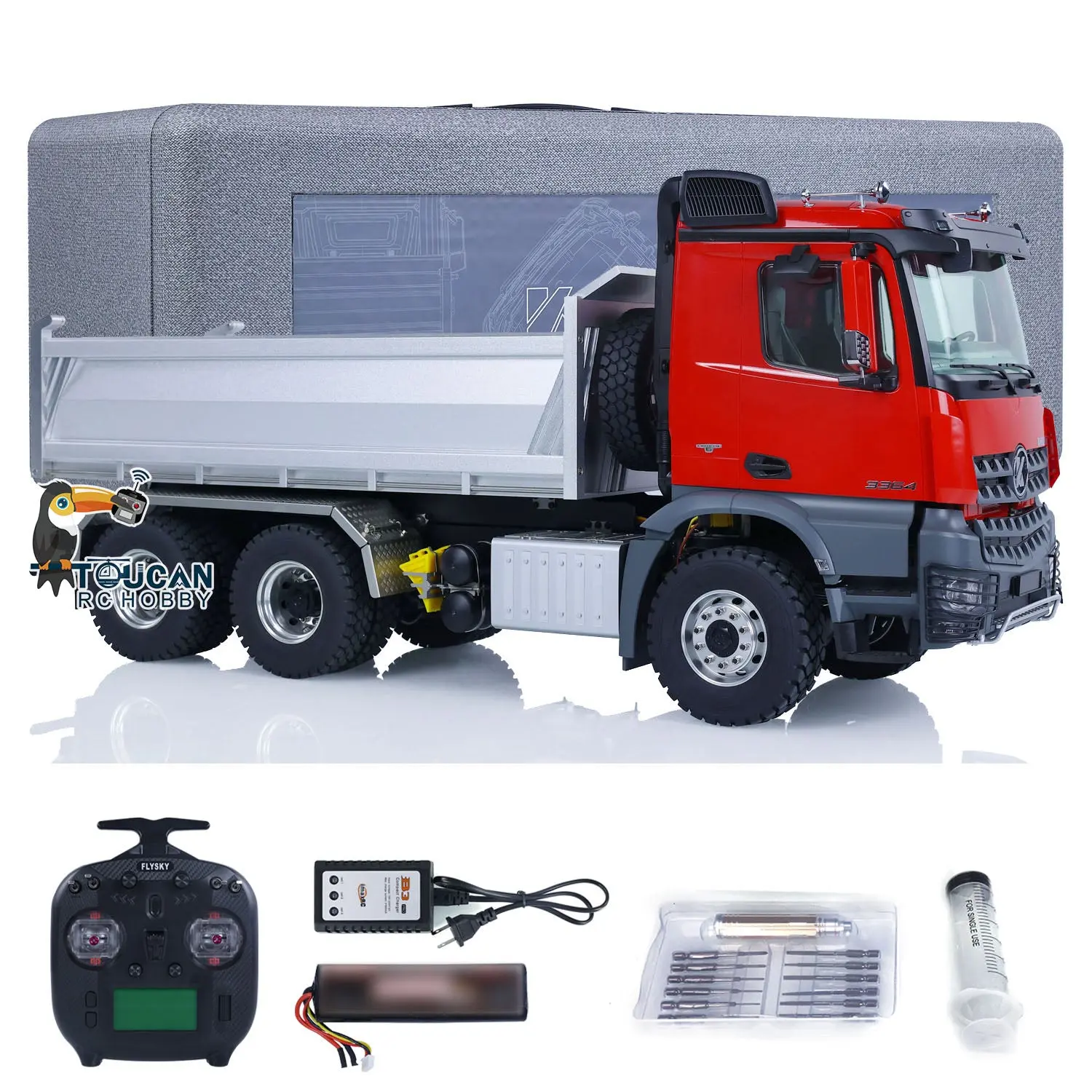 Kabolite 1/14 6*6 K3364 RC Metal Hydraulic Dump Truck Assembled and Painted Vehicles Remote Control Tipper Cars Models ESC Motor