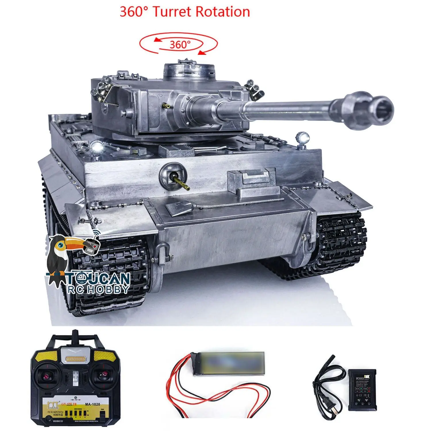 Mato Painted 100% Metal 1/16 RC Tank German Tiger I Remote Control Military Armor Model BB Shooting RTR 1220 Kits