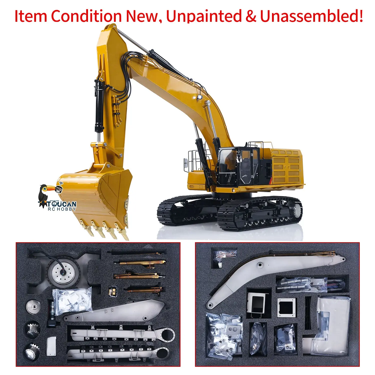 Metal LESU C374F KIT Model 1/14 Hydraulic Remote Control Heavy Excavator RC Digger 6CH Valve LCD Screen Light Pump Hobbywing ESC