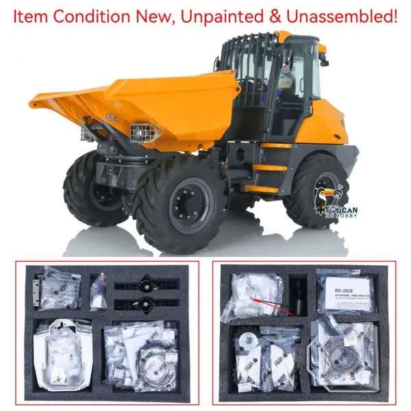 LESU 1/14 Metal Scale 4*4 AOUE 6MDX Unpainted and Unassembled Remote Control Hydraulic Articulated Dump Truck Servo ESC