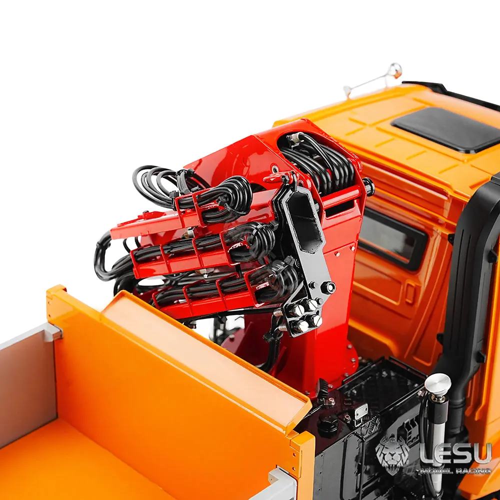 LESU 3348 1/14 Scale RC Hydraulic Dump Truck 3-Ways 8X8 Remote Control Crane Tipper Vehicle