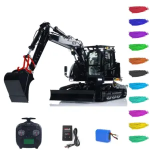 Customized CUTModel 1/14 RC Hydraulic Excavator LR 914 Metal Remote Control Digger Model 5ways Valve RTR Construction Car ST8 Radio Battery
