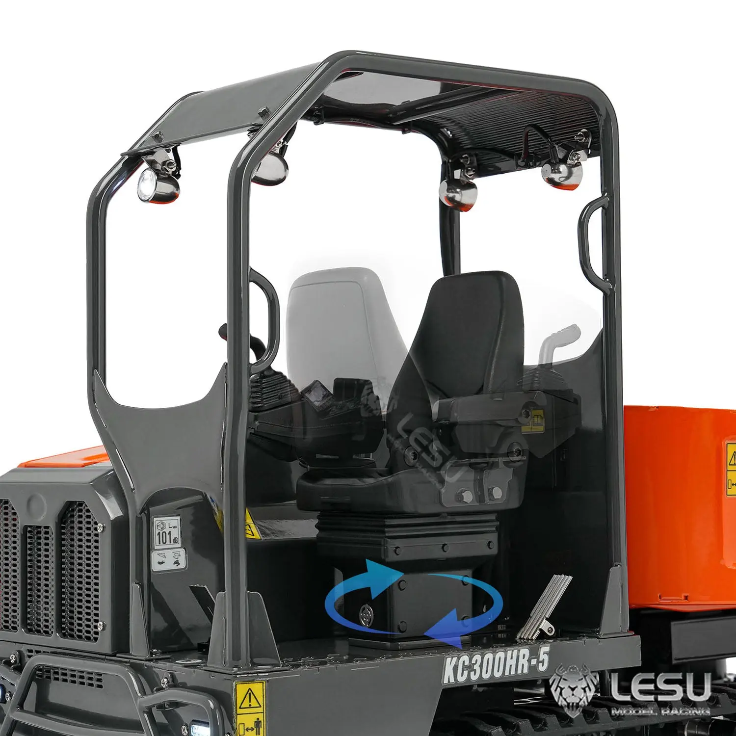 1/14 Hydraulic Remote Control Tracked Dumper KC300HR-5 Unpainted KIT LESU Metal RC Tipper Model Light Sound System No Battery