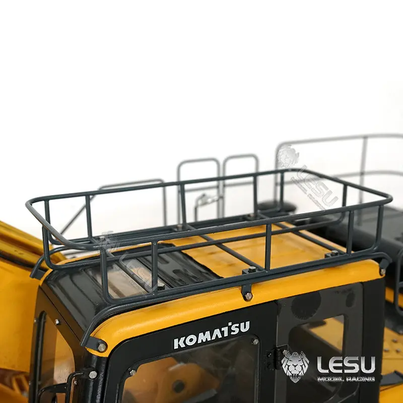 LESU 1/14 PC360 RC Hydraulic Excavator Metal Tracks Ripper Pump Grab Bucket fork Bucket Crusher Trailer Digging Tool Rack